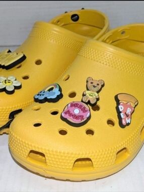 Justin Bieber Drew House X Crocs Classic Clog - Yellow - M/5 W/7 NEW RARE 🔥🔥